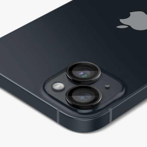 AGL07163 - iPhone 15 Pro / 15 Pro Max Optik Pro Lens Protector in natural titanium showing the device